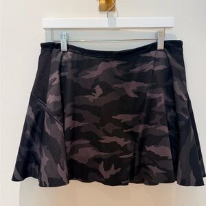 Athleta Black and Gray Camouflage Skater Skirt